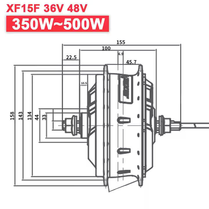 MOTOR ONLY WITHOUT HUB 500W 6131